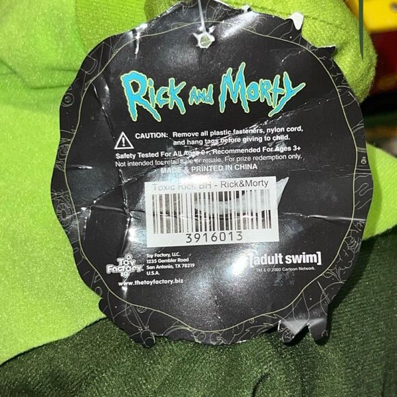 NWT The Toy Factory Rick and Morty Toxic Green Rick Plush 27” - Picture 3 of 6